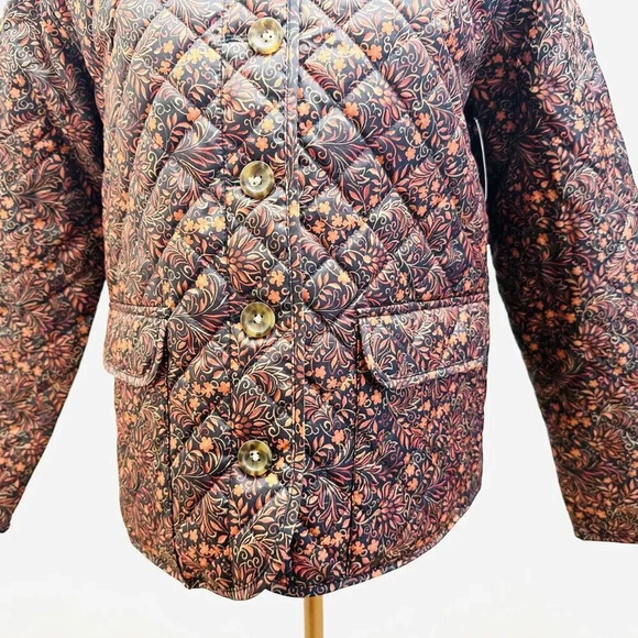 NWT CROFT & BARROW Women Button Down Quilted Vines Pattern Jacket Lightweight PM - Picture 6 of 15